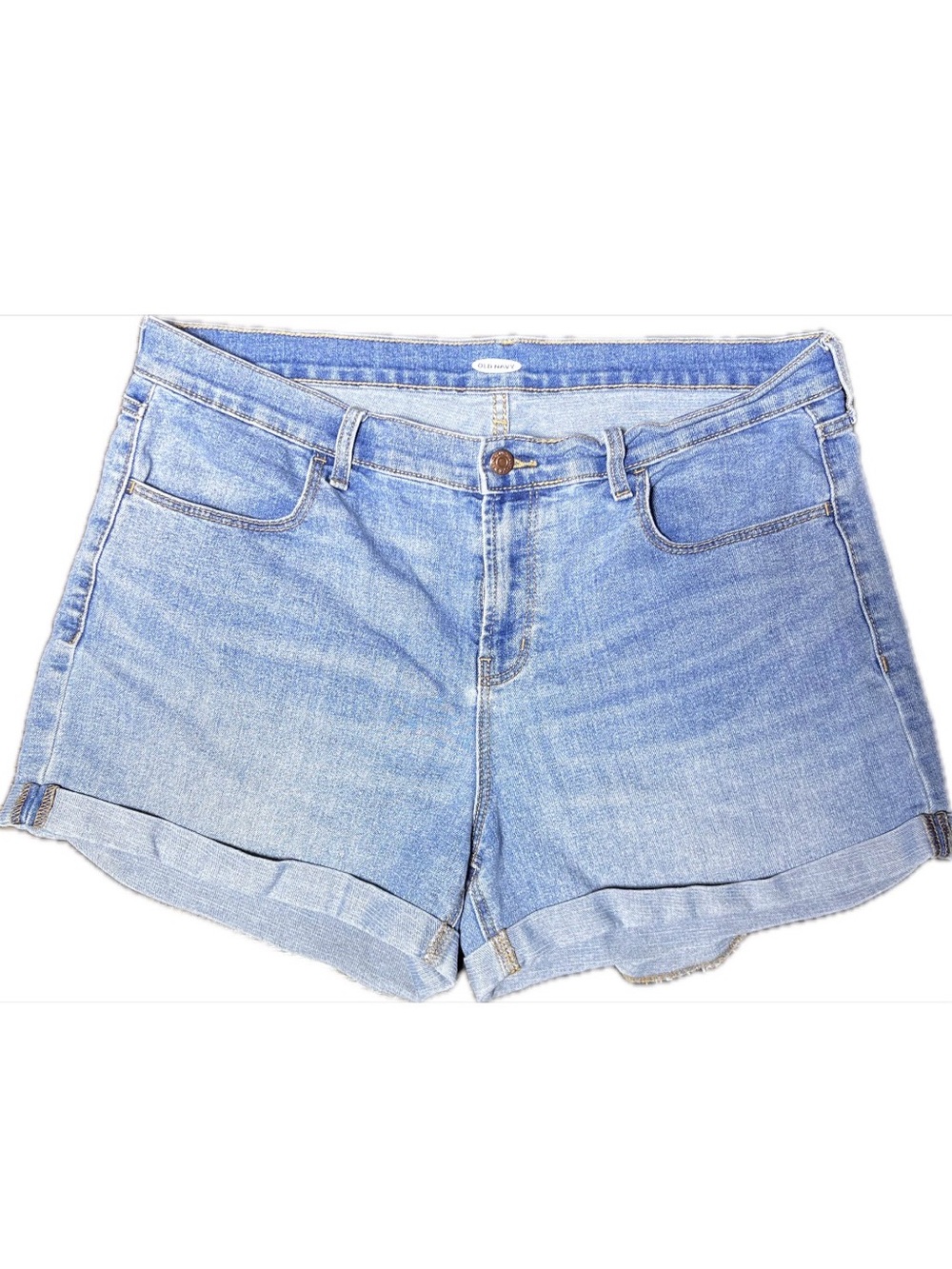 Old Navy Medium Wash Denim Jean Shorts Cuffed Size 16